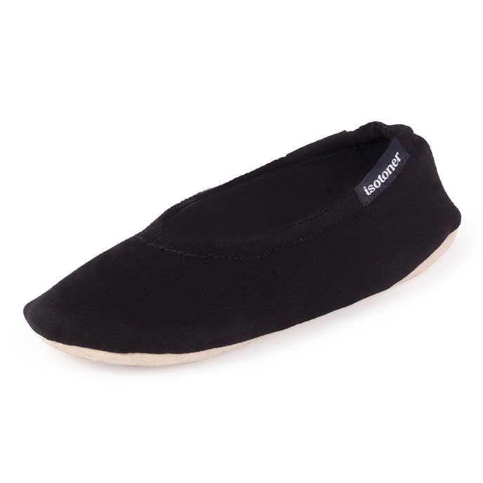 Isotoner Stretch Jersey Ballet Slippers Black Extra Image 1